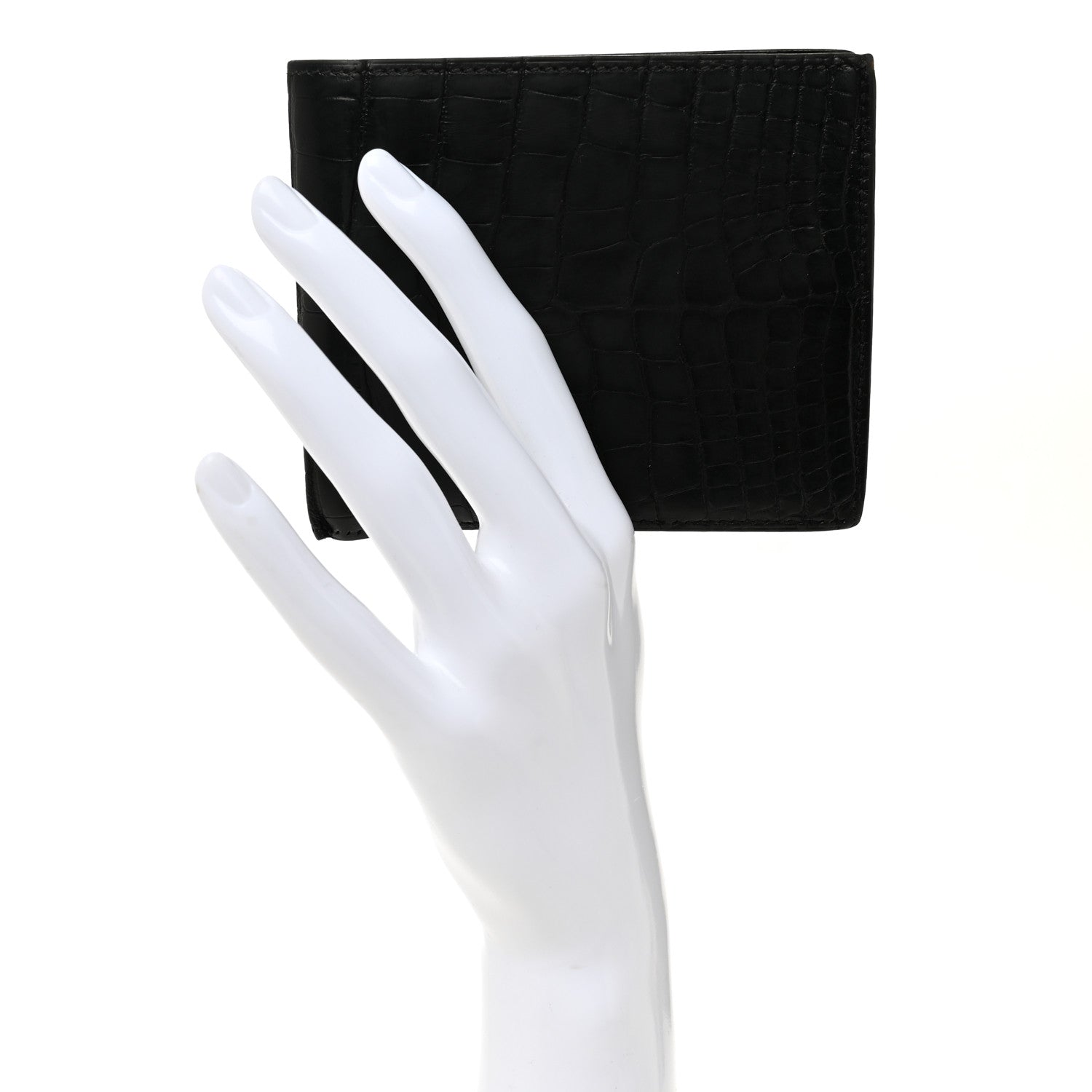 Hermes Matte Alligator MC2 Copernic Compact Wallet Black 2 of 7