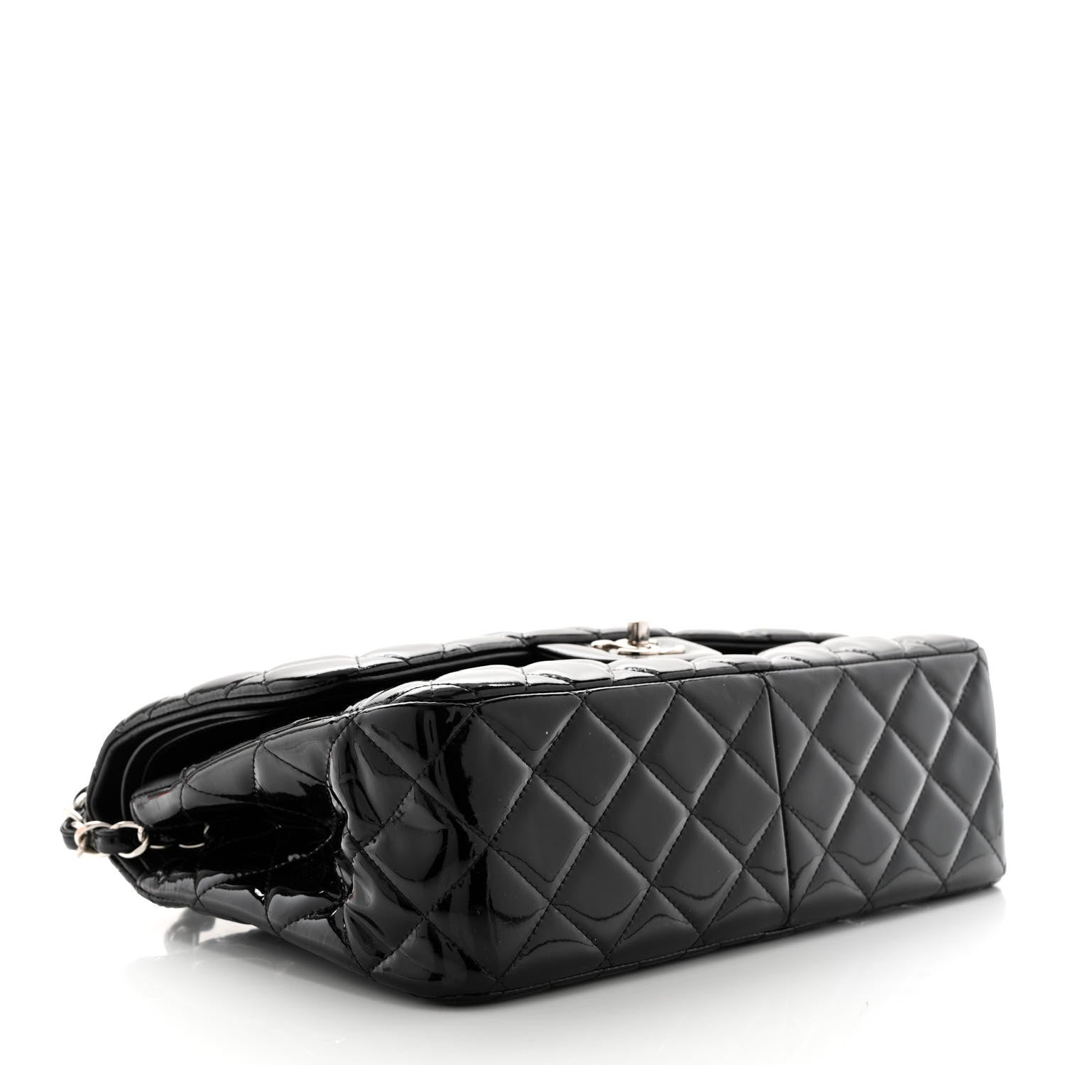 Chanel Patent Quilted Jumbo Double Flap Black 4 of 11