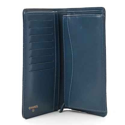Chanel Lambskin Quilted Yen Wallet Blue 5 of 9