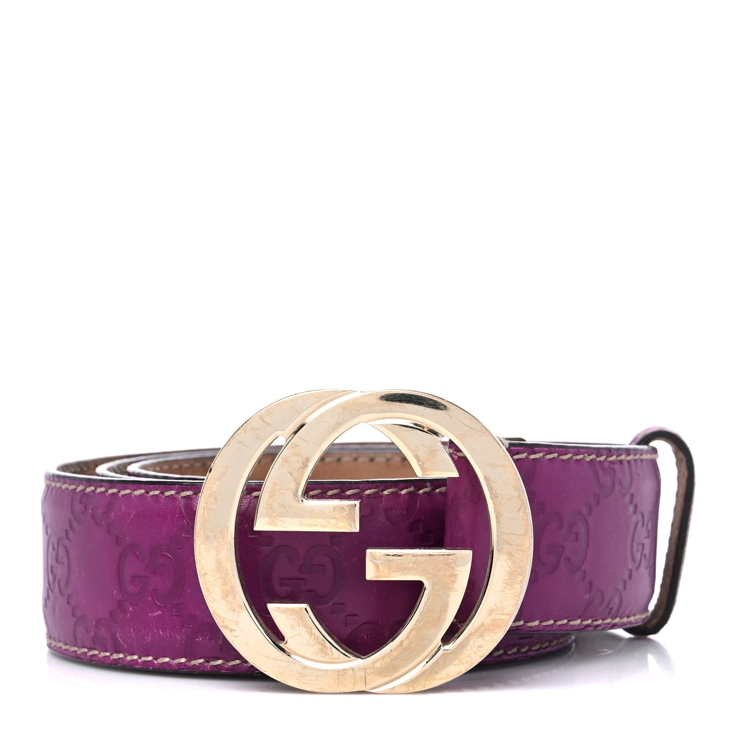 Gucci Guccissima Interlocking G Belt 90 36 Purple 1 of 8