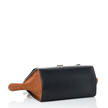 Celine Drummed Calfskin Suede Small Trapeze Light Blue 5 of 8