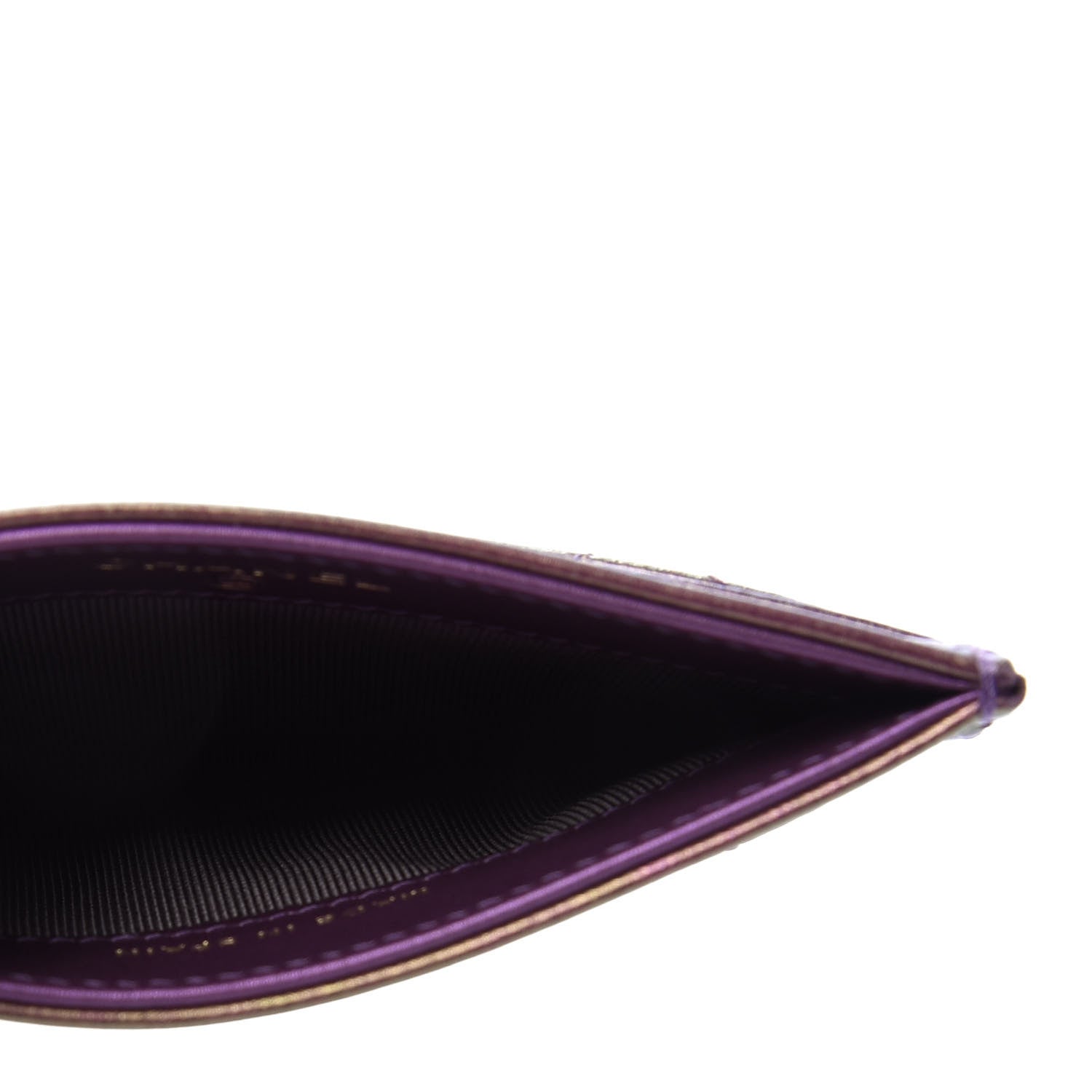 Chanel Iridescent Lambskin Quilted Card Holder Purple 5 of 10