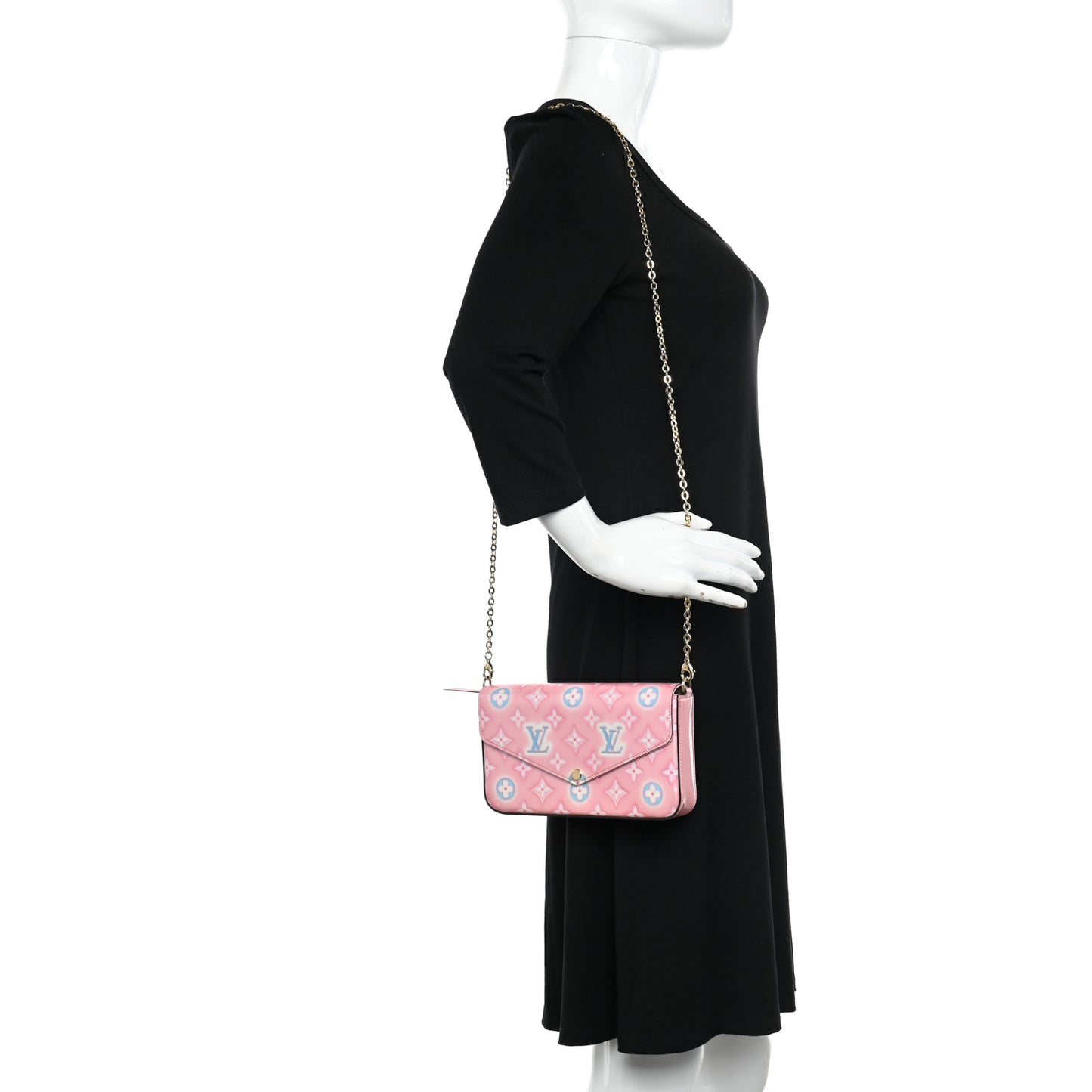 Vernis Valentine Felicie Pochette Chain Wallet Light Pink Neon