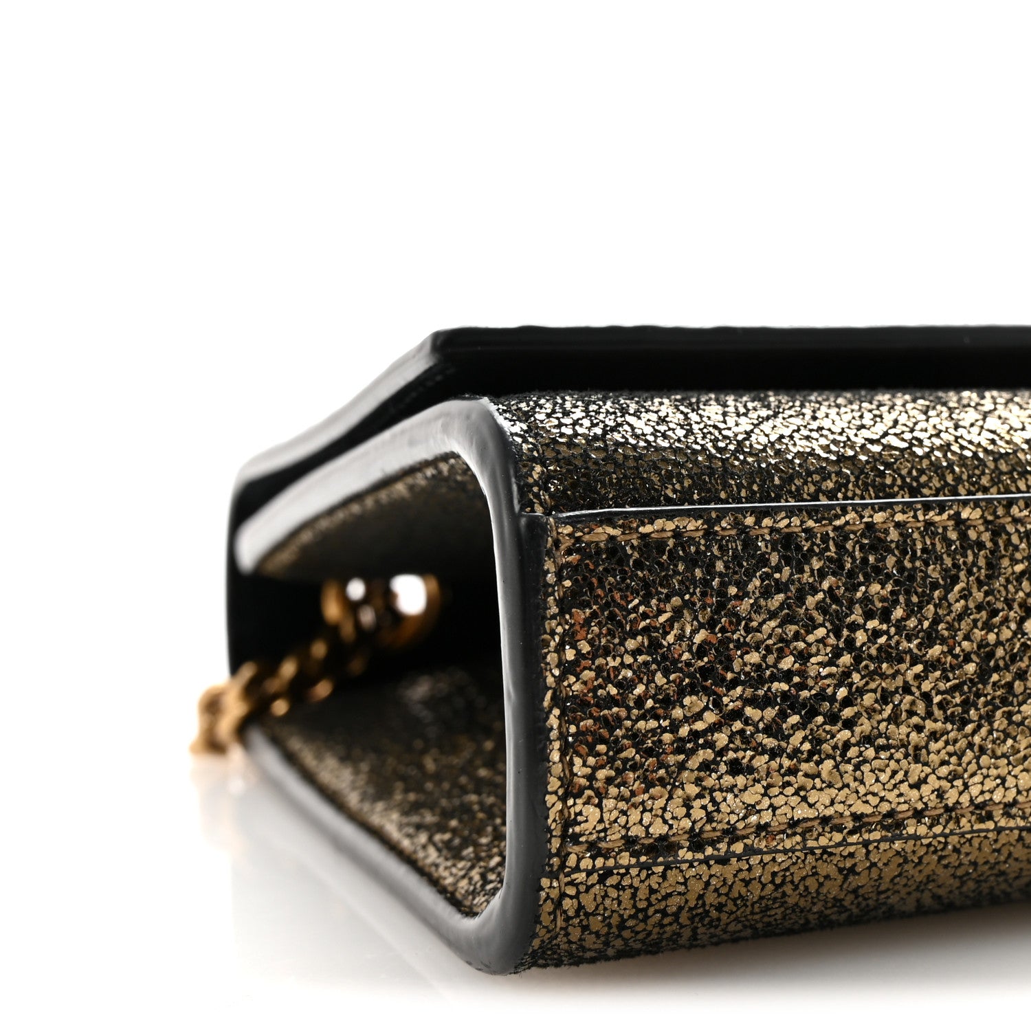 Saint Laurent Metallic Calfskin Small Classic Monogram Kate Satchel Oro 8 of 9