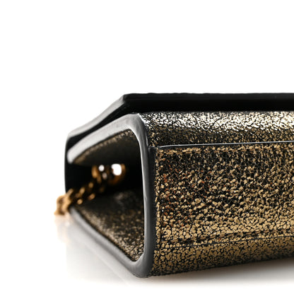 Saint Laurent Metallic Calfskin Small Classic Monogram Kate Satchel Oro 8 of 9