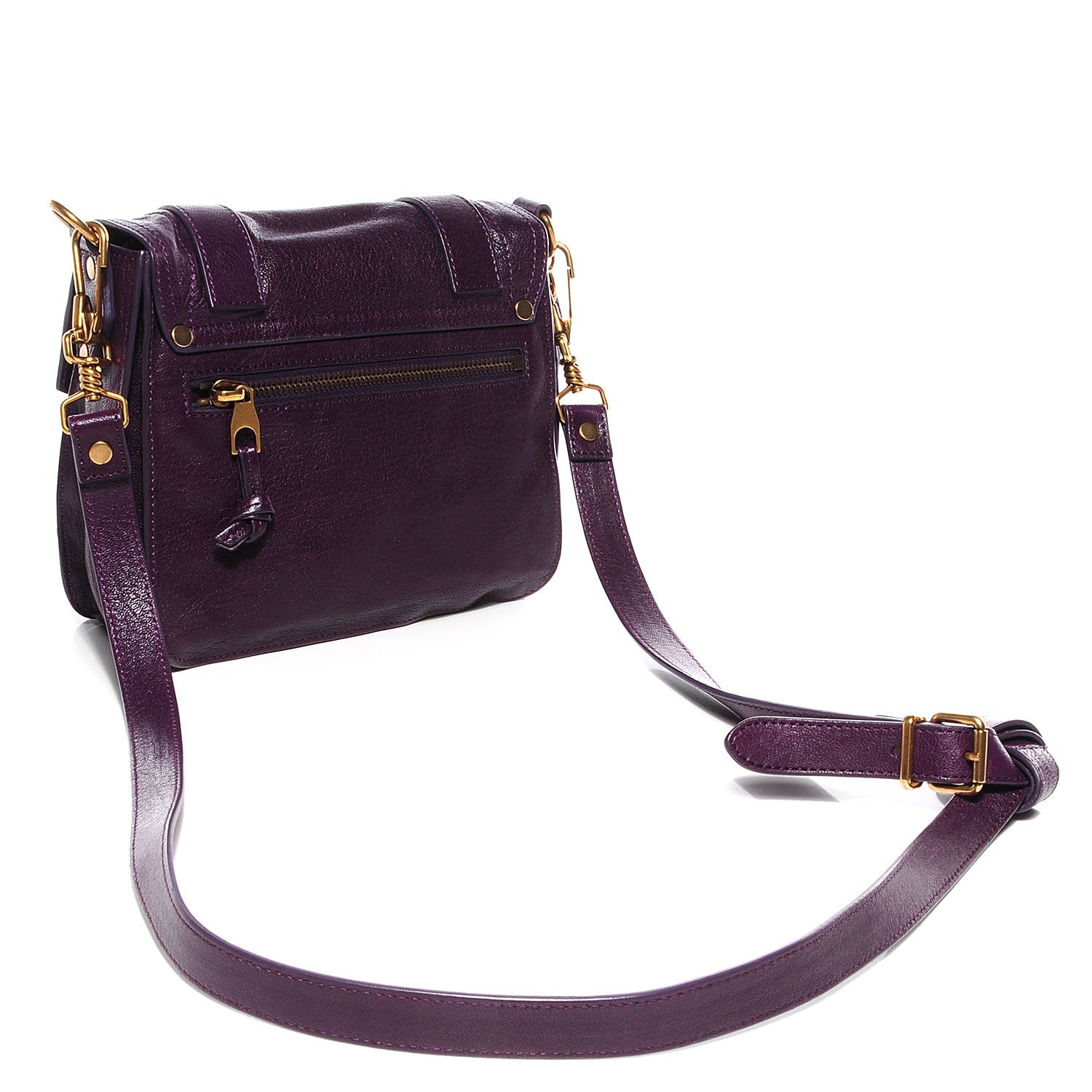 Proenza Schouler Lambskin PS1 Mini Pouch Messenger Bag Grape Jam 3 of 11