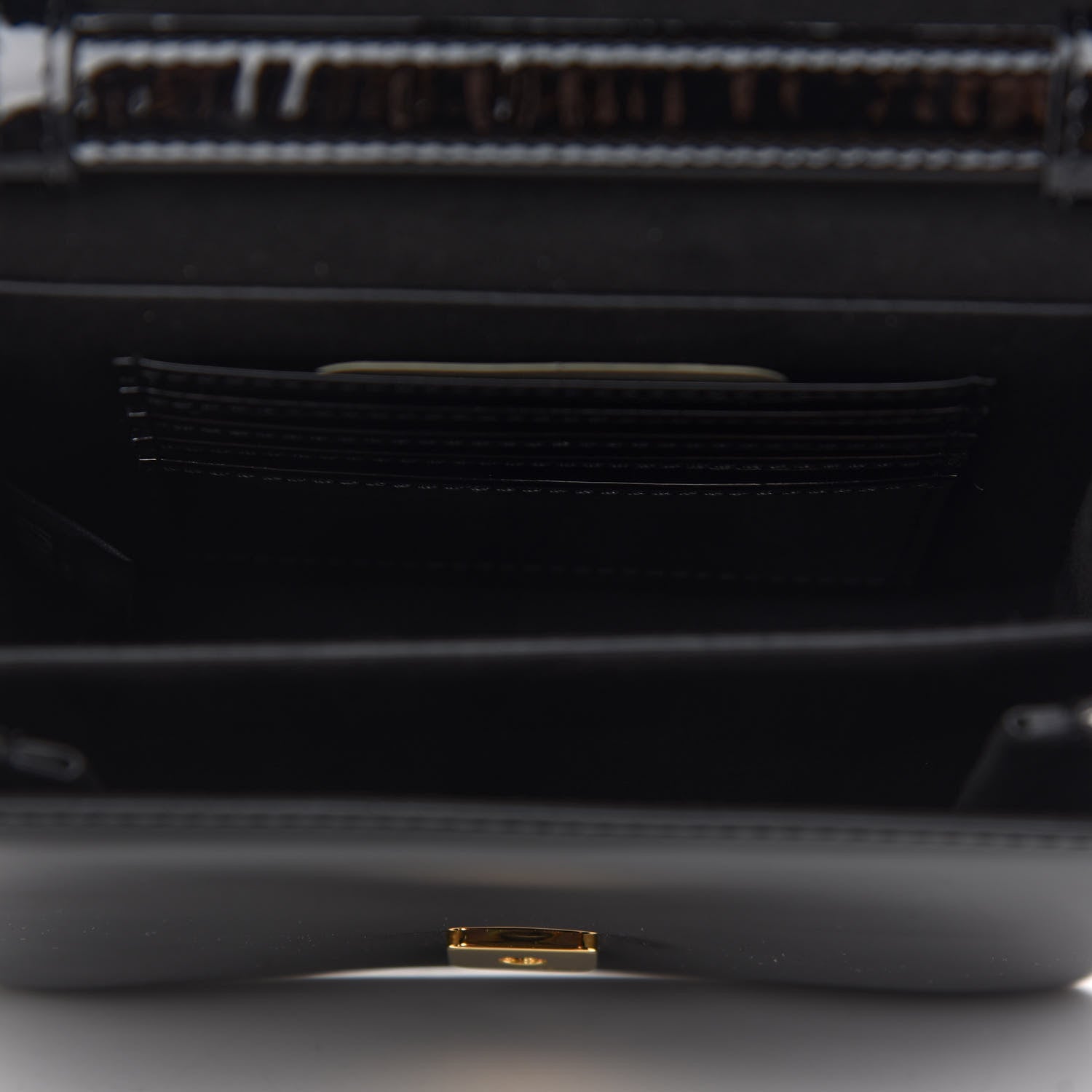 Fendi Vitello Vernice Mou Karligraphy Crossbody Bag Black 5 of 10