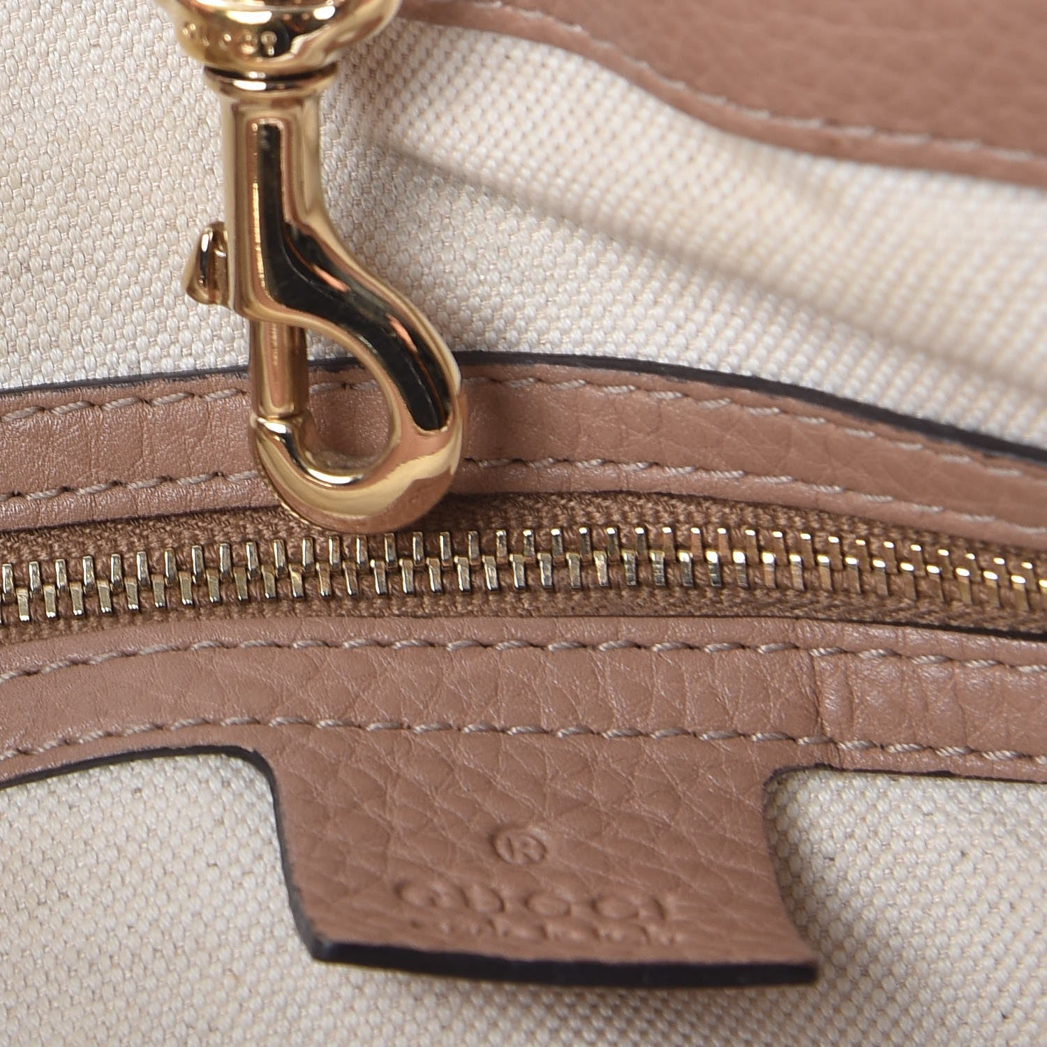 Gucci Pebbled Calfskin Medium Bella Tote Rose Beige 8 of 12