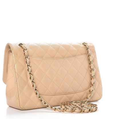 Chanel Caviar Quilted Jumbo Double Flap Light Beige 4 of 26