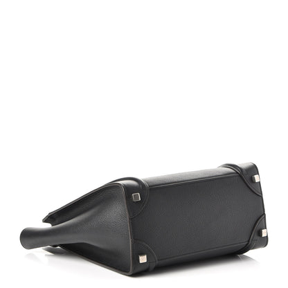 Celine Drummed Calfskin Micro Luggage Black 4 of 7