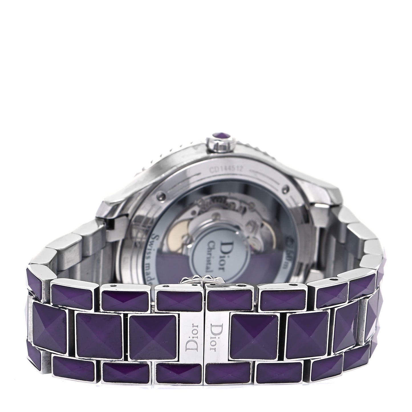 Stainless Steel Diamond Sapphire 38mm Christal Automatic Watch Purple