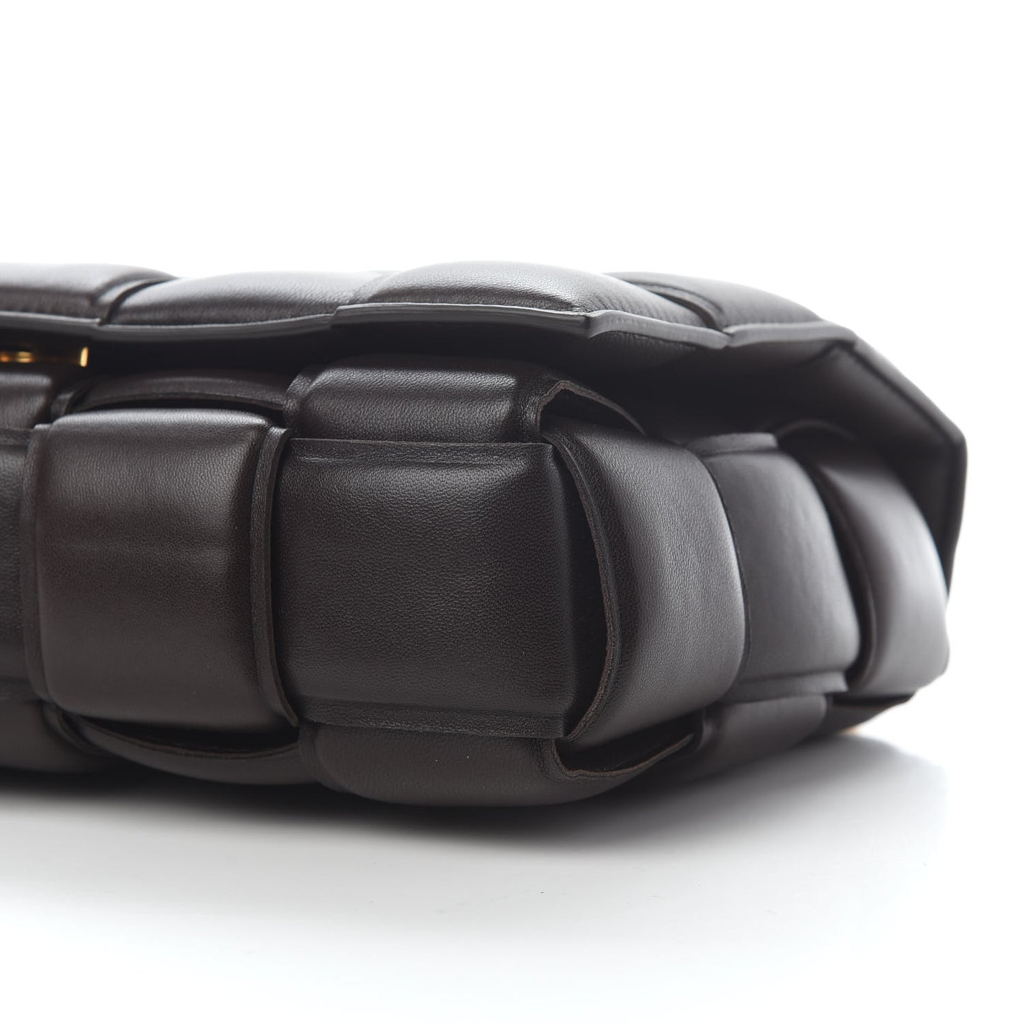Lambskin Maxi Intreccio Padded Chain Cassette Crossbody Bag Black