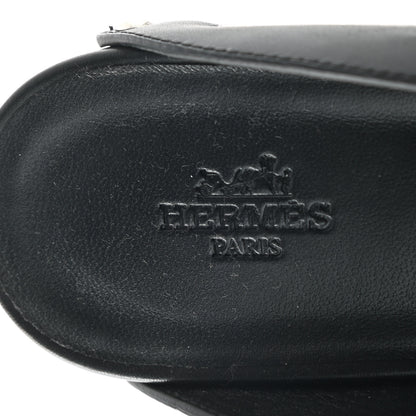 Hermes Calfskin Calya Mules 37 Black 7 of 8