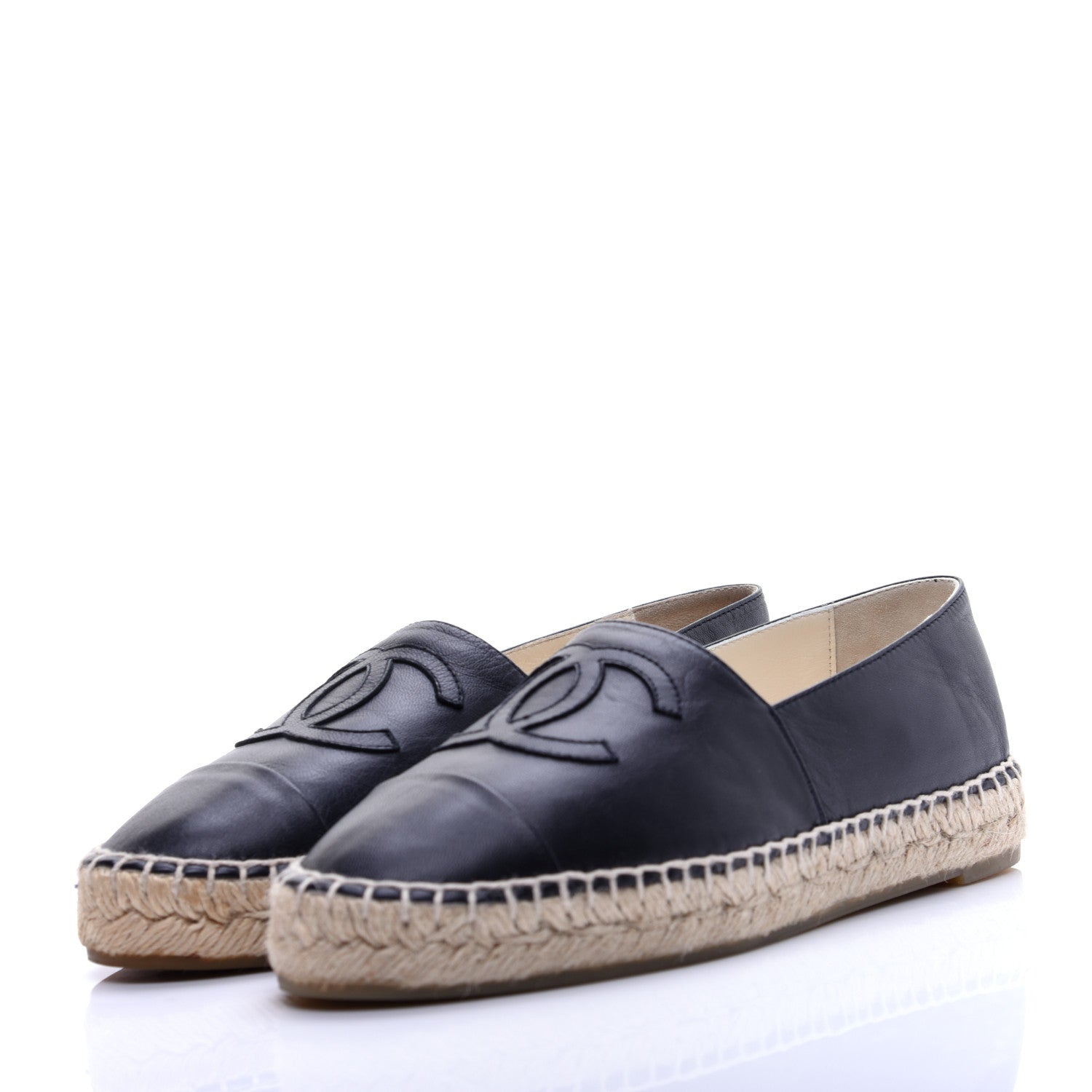 Chanel Lambskin CC Espadrilles 36 Dark Navy 4 of 14