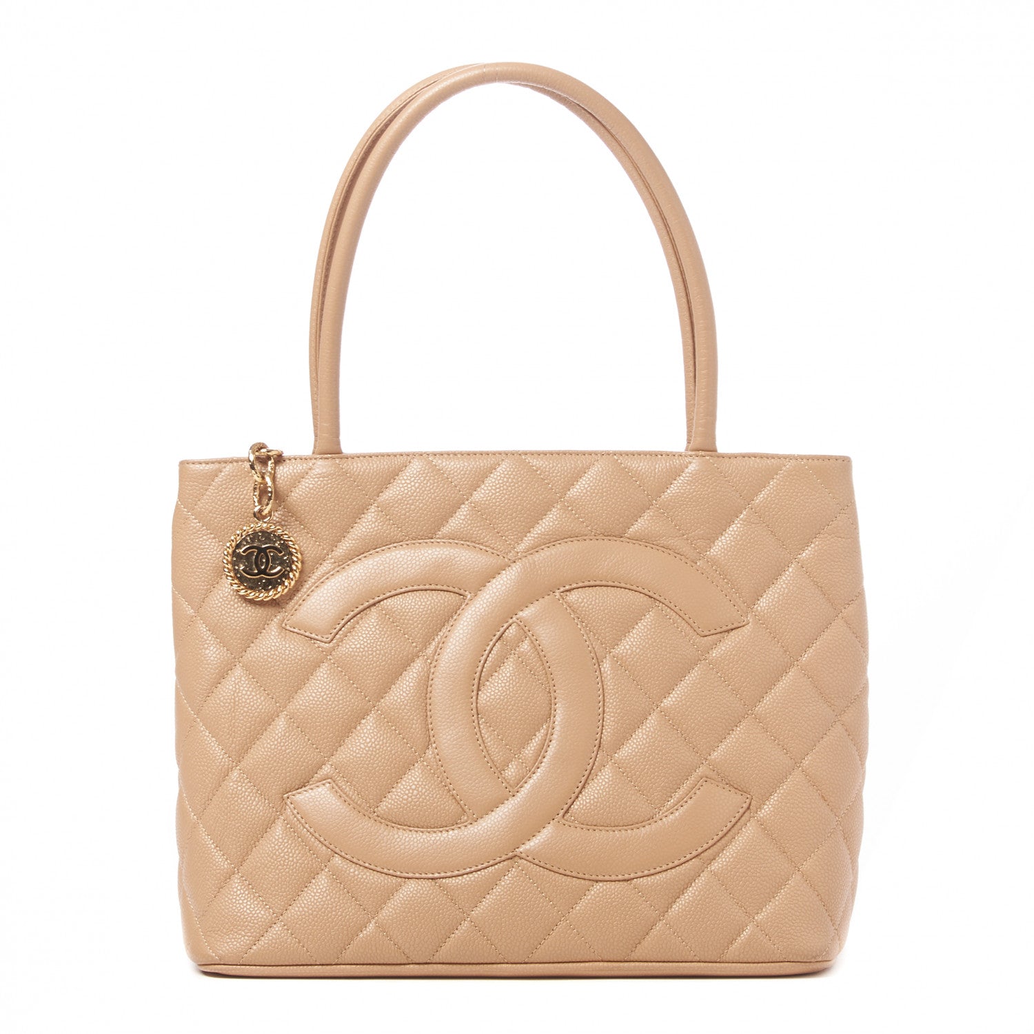 Chanel Caviar Quilted Medallion Tote Beige 1 of 9