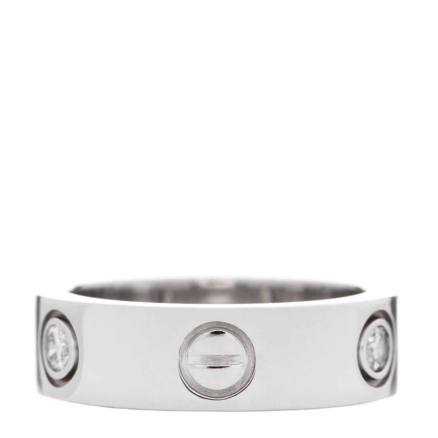Cartier 18K White Gold 3 Diamond 5.5mm LOVE Ring 50 5.25 2 of 7