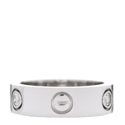 Cartier 18K White Gold 3 Diamond 5.5mm LOVE Ring 50 5.25 2 of 7