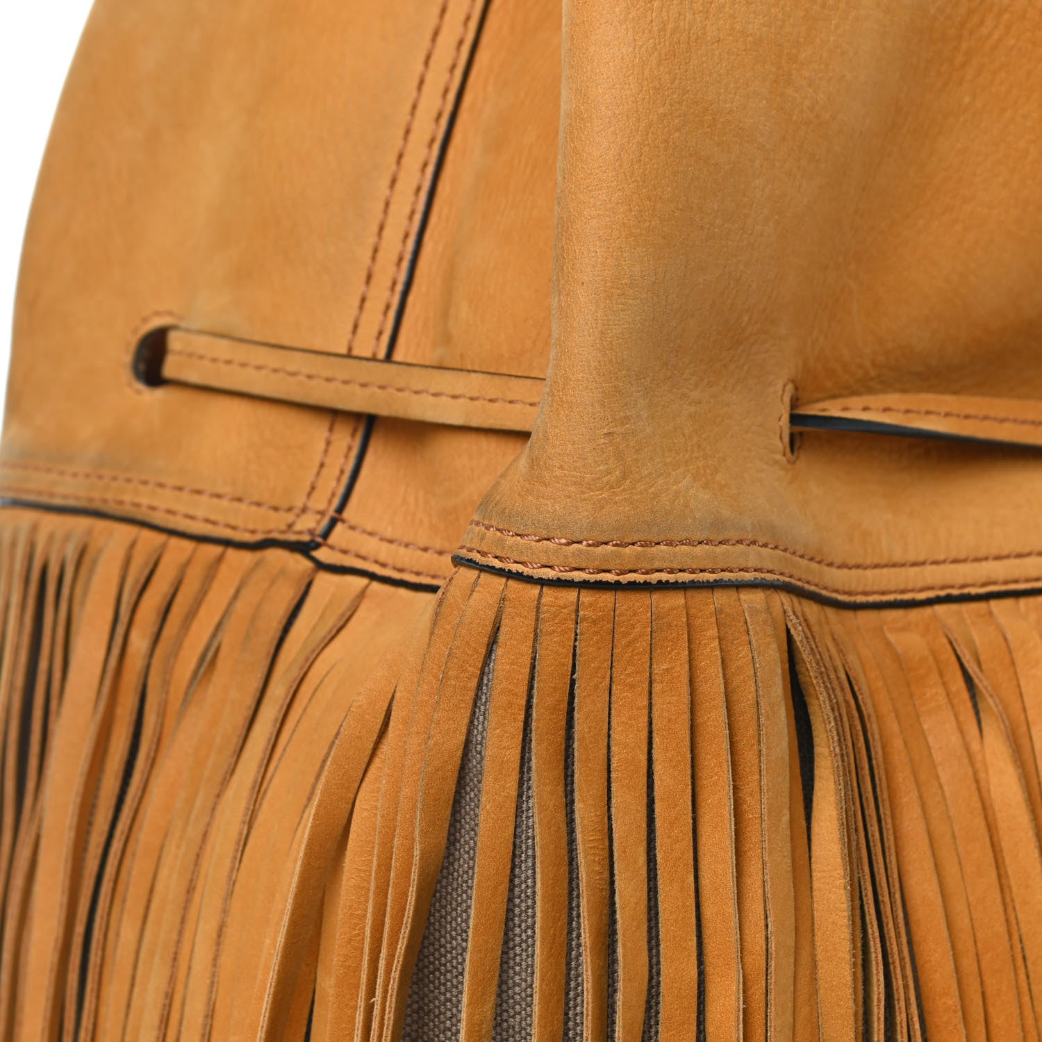 Burberry Suede Fringe Large Belgrove Bucket Bag Tan 11 of 14