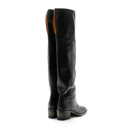 Gucci Calfskin Knee High Boots 40 Black 4 of 8