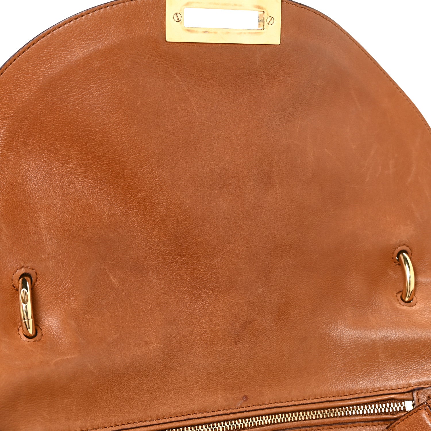 Salvatore Ferragamo Calfskin Suzanna Gancini Satchel Brown 13 of 28