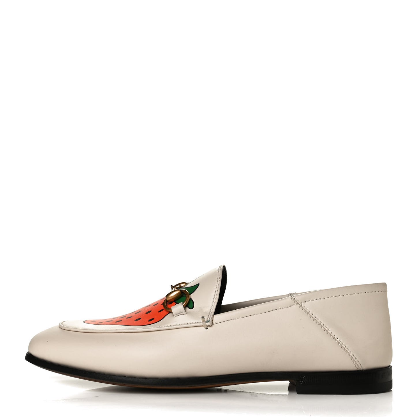 Calfskin Taste Strawberry Womens Brixton Horsebit Loafers 35.5 Ivory Red