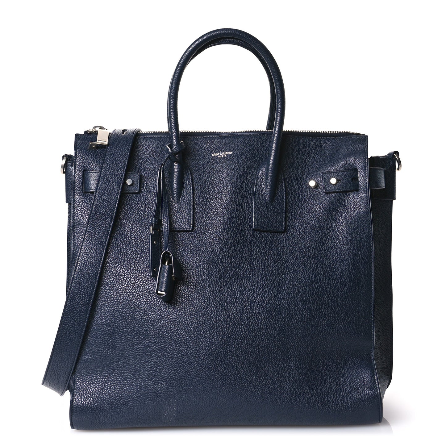 Grained Calfskin Sac De Jour Souple North South Tote Navy