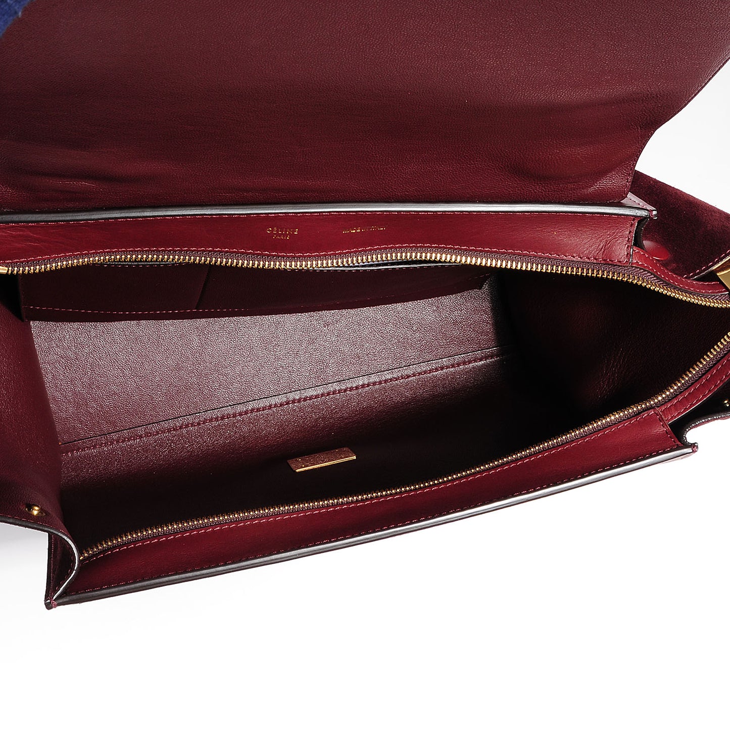 Smooth Calfskin Suede Medium Trapeze Burgundy