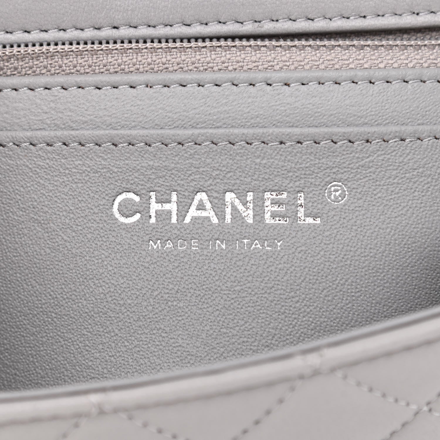 Chanel Lambskin Quilted Mini Rectangular Flap Grey 6 of 10