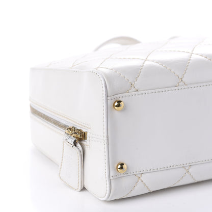 Chanel Calfskin Contrast Stitch Surpique Bowler White 7 of 14