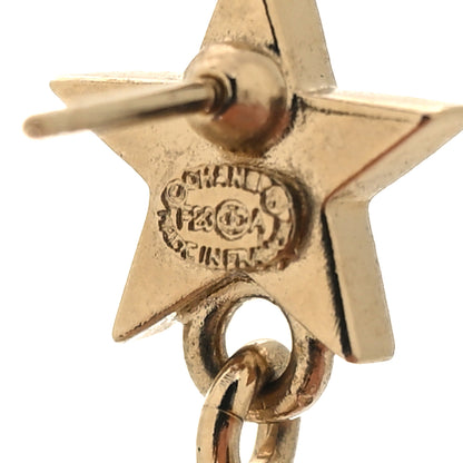 Chanel Crystal CC Star Drop Earrings Gold 4 of 5