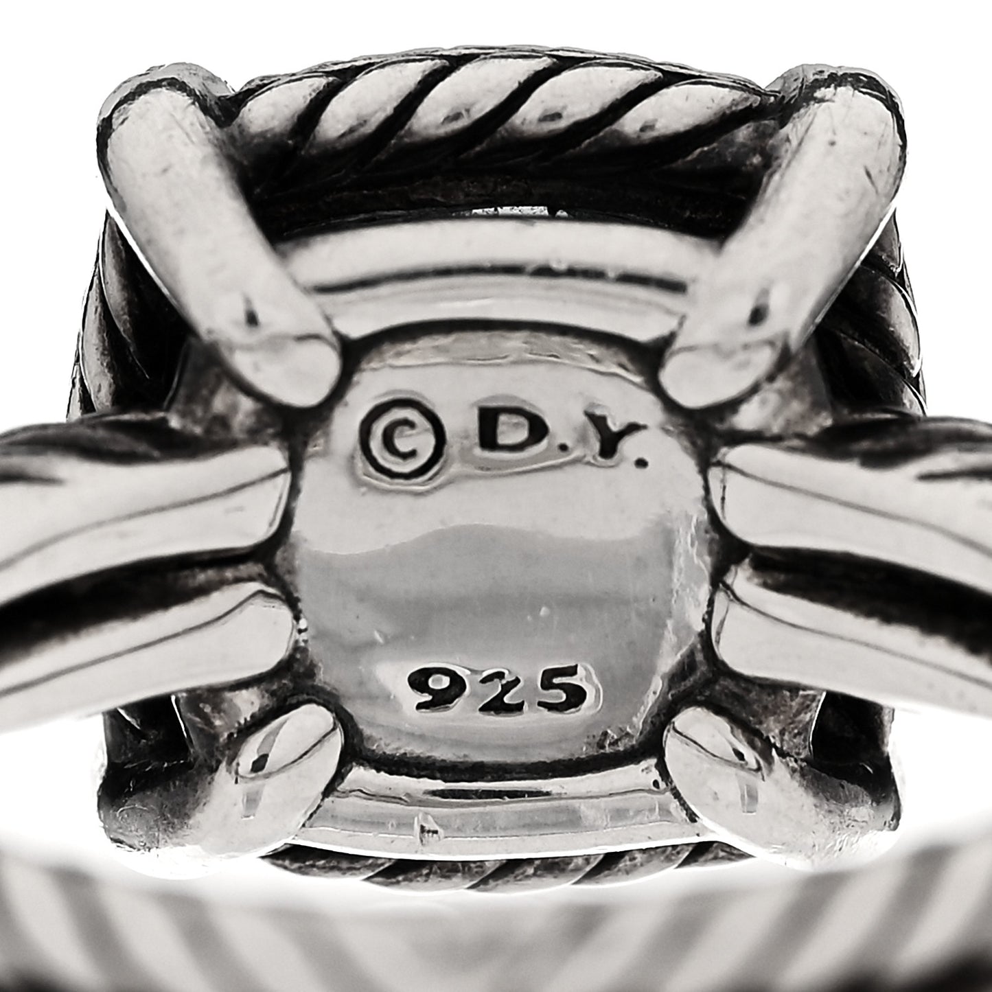 Sterling Silver Diamond Hampton Blue Topaz 9mm Chatelaine Pave Bezel Ring 48 4.5