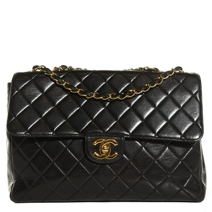 Chanel Lambskin Quilted Jumbo Flap Black 1 of 10