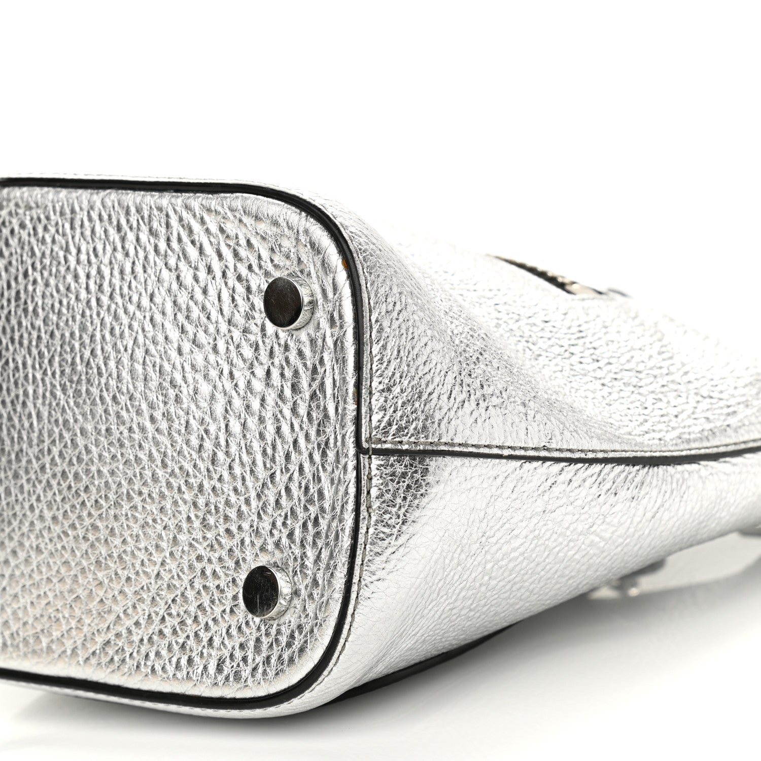 Alexander Wang Metallic Pebbled Calfskin Riot Bucket Bag Silver 10 of 10