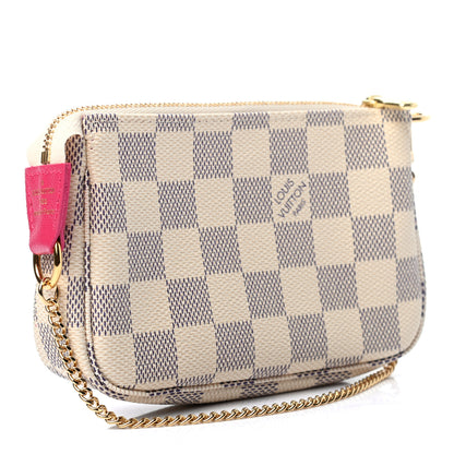 Louis Vuitton Damier Azur 2021 Christmas Animation Hollywood Mini Pochette Accessories Fuchsia 3 of 7