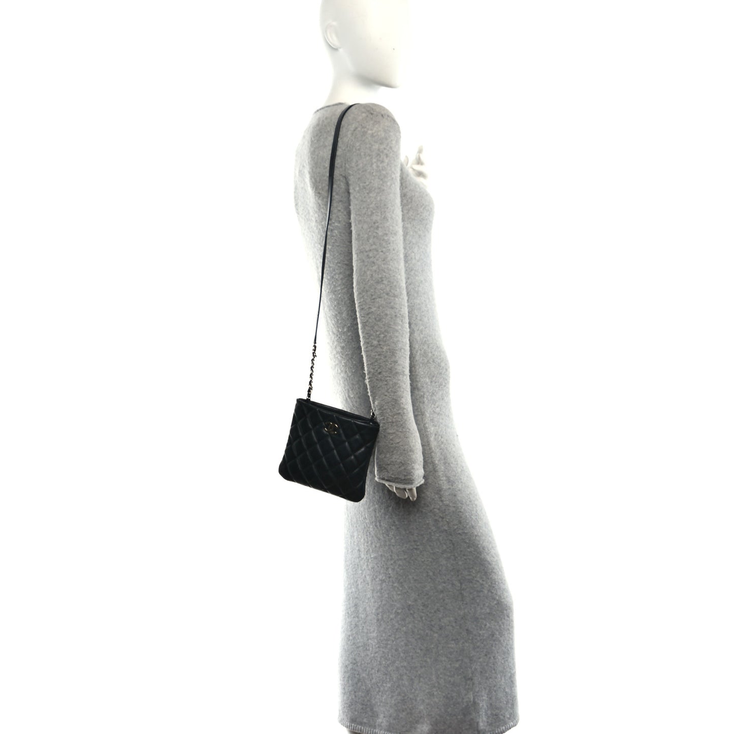 Calfskin Quilted Crossbody Bag Black