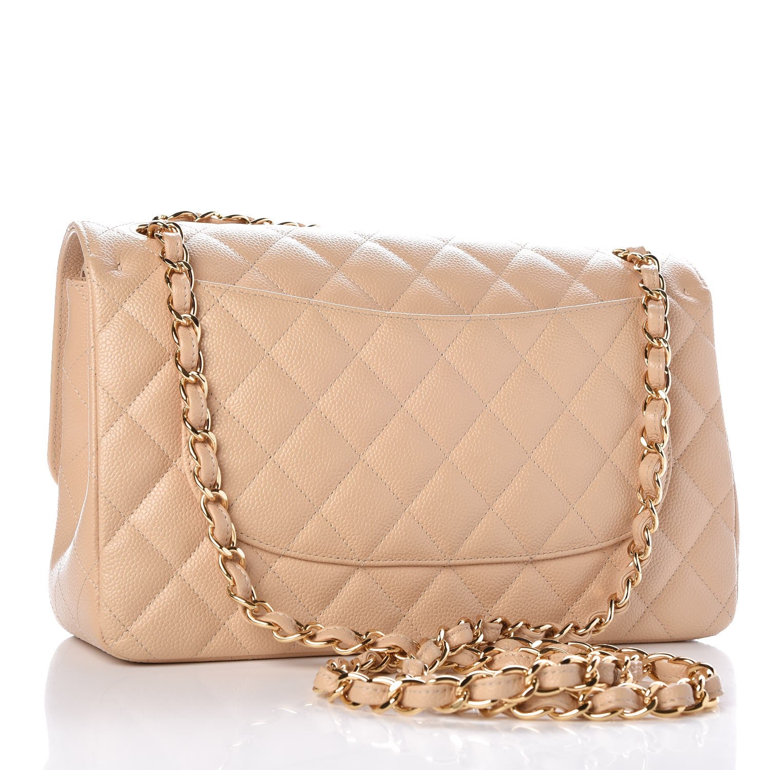 Chanel Caviar Quilted Jumbo Double Flap Beige 3 of 7