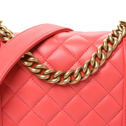 Chanel Calfskin Quilted North South Boy Flap Coral 8 of 10