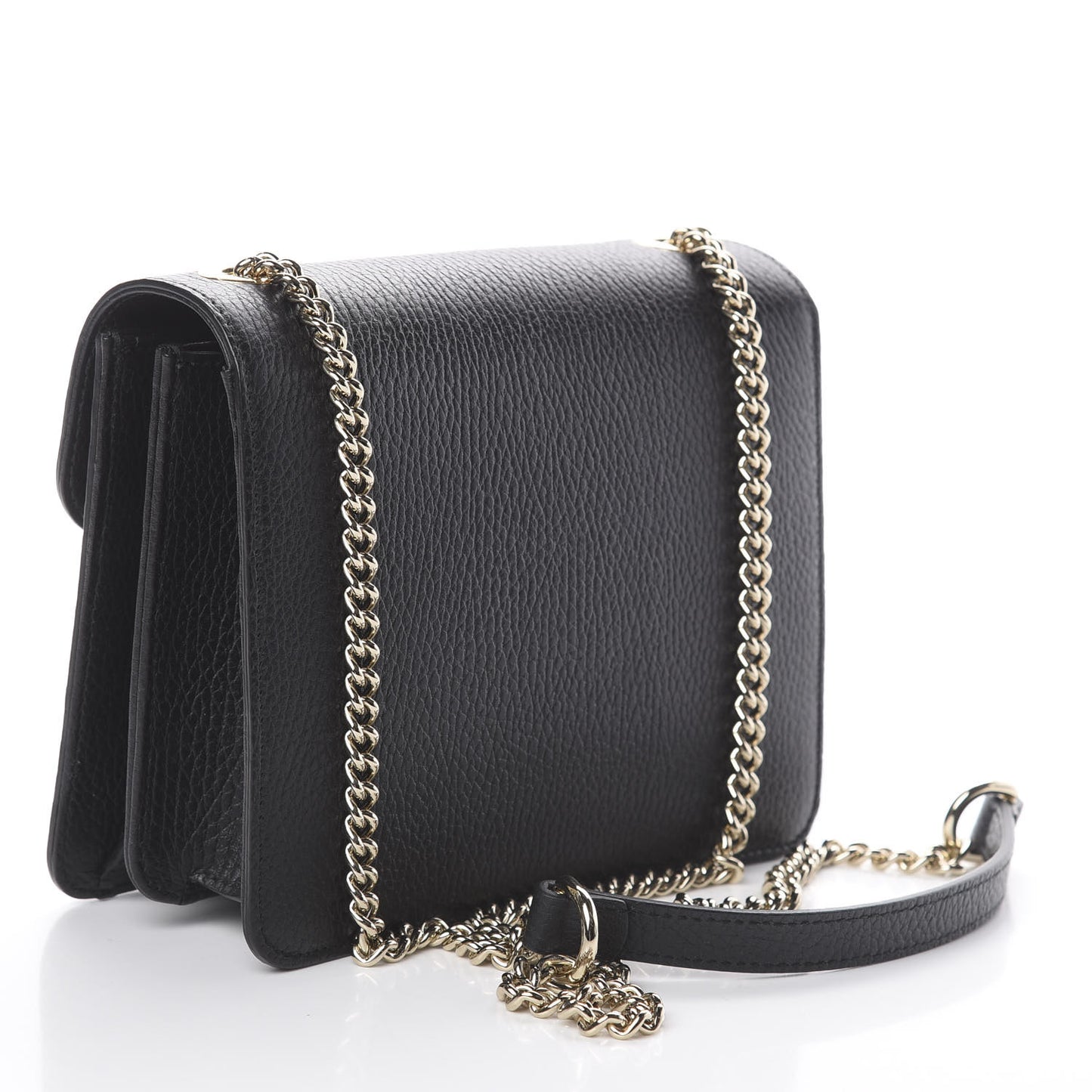 Dollar Calfskin Small Interlocking G Shoulder Bag Black