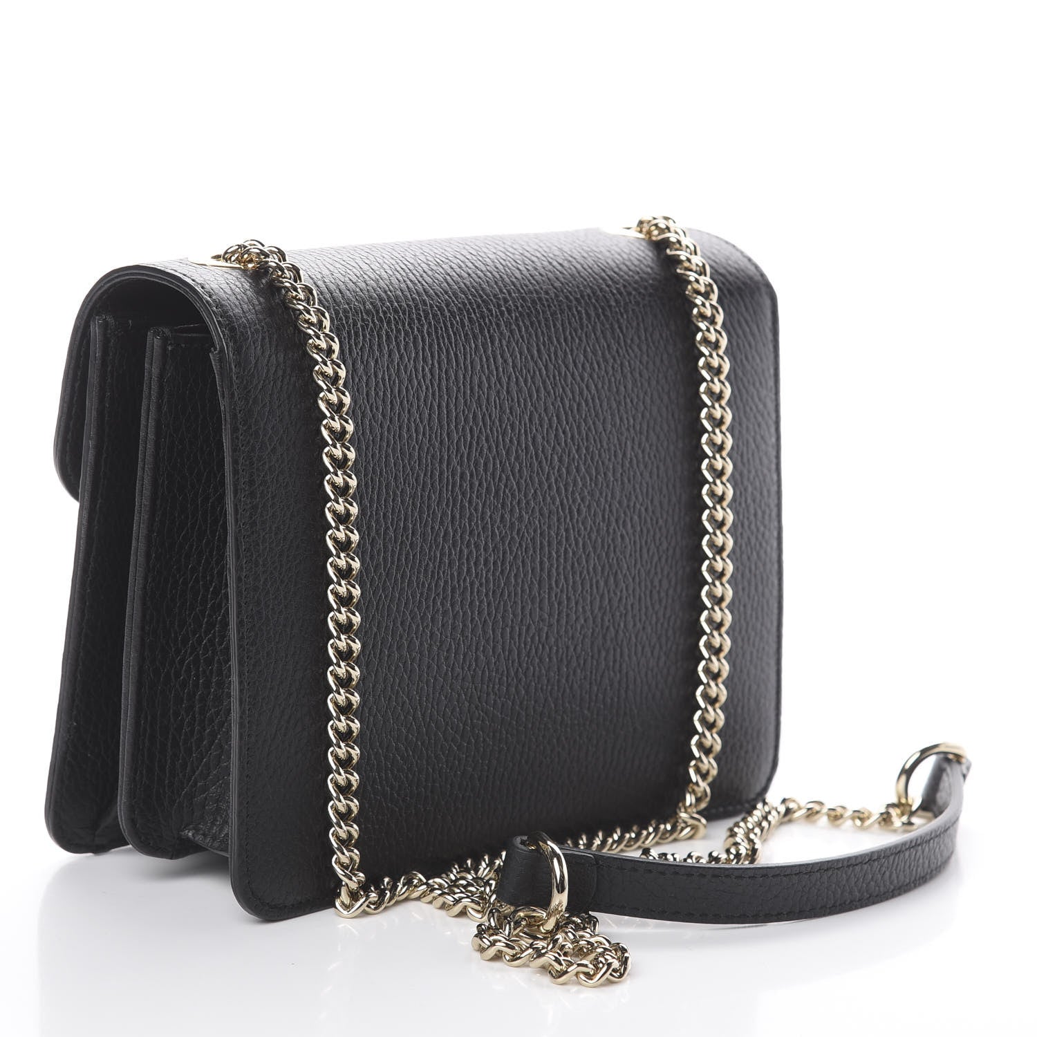 Gucci Dollar Calfskin Small Interlocking G Shoulder Bag Black 2 of 7