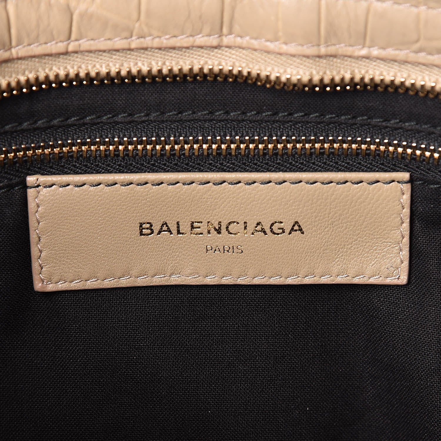 Balenciaga Calfskin Crocodile Embossed Classic Gold Hardware City Beige Latte 6 of 12