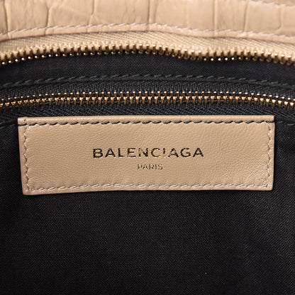 Balenciaga Calfskin Crocodile Embossed Classic Gold Hardware City Beige Latte 6 of 12
