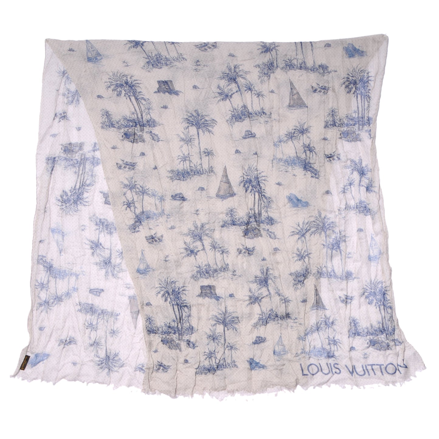 Cotton Linen Toile Etole De Louis Pareo Blue