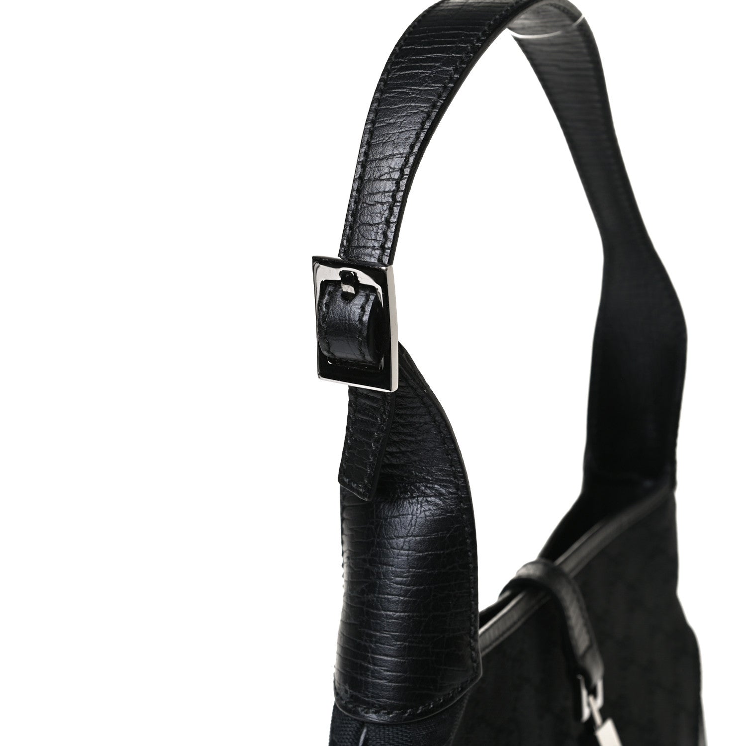 Gucci Denim Monogram Small Jackie O Hobo Black 12 of 17