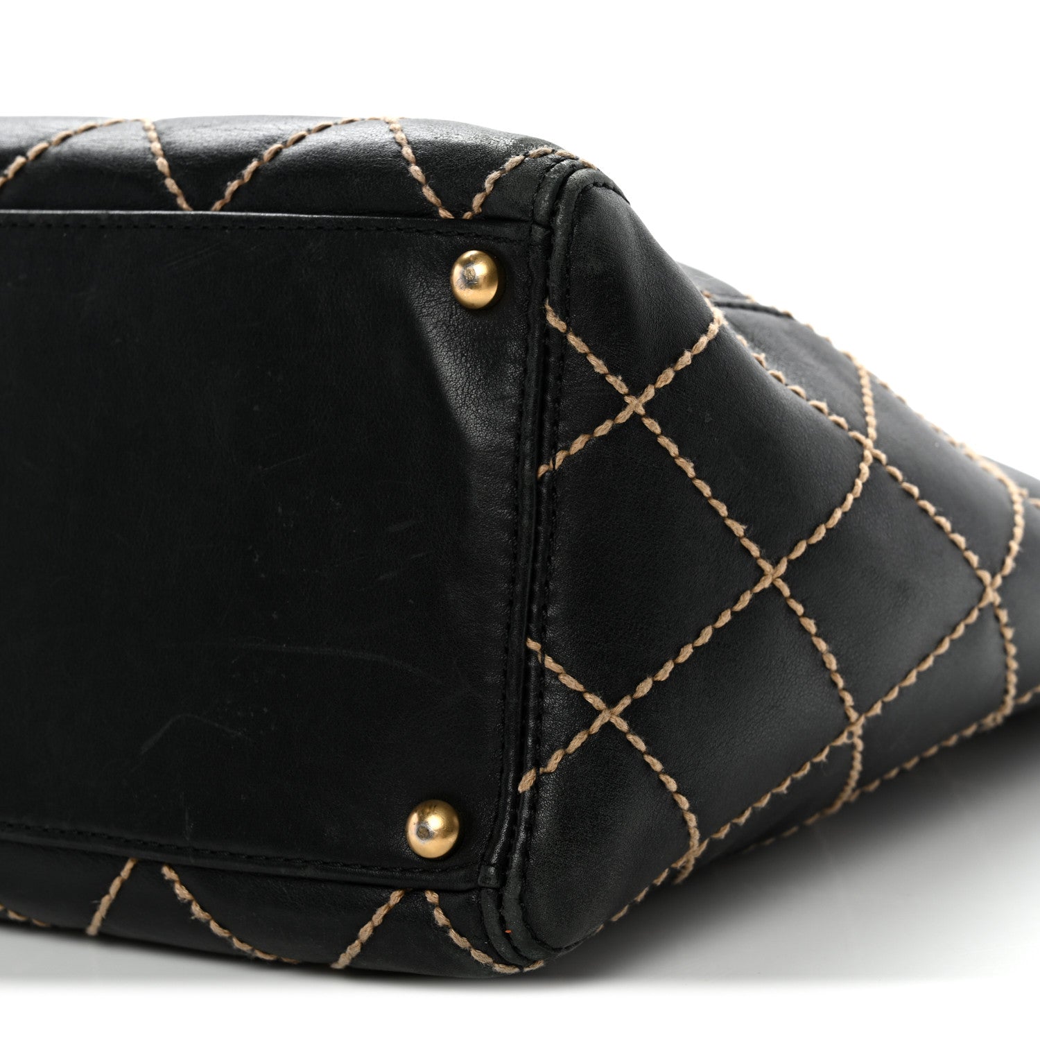 Chanel Calfskin Contrast Stitch Surpique Tote Black 10 of 14