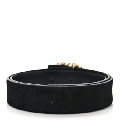Chanel Suede Pearl Crystal CC Belt 85 34 Black 2 of 5