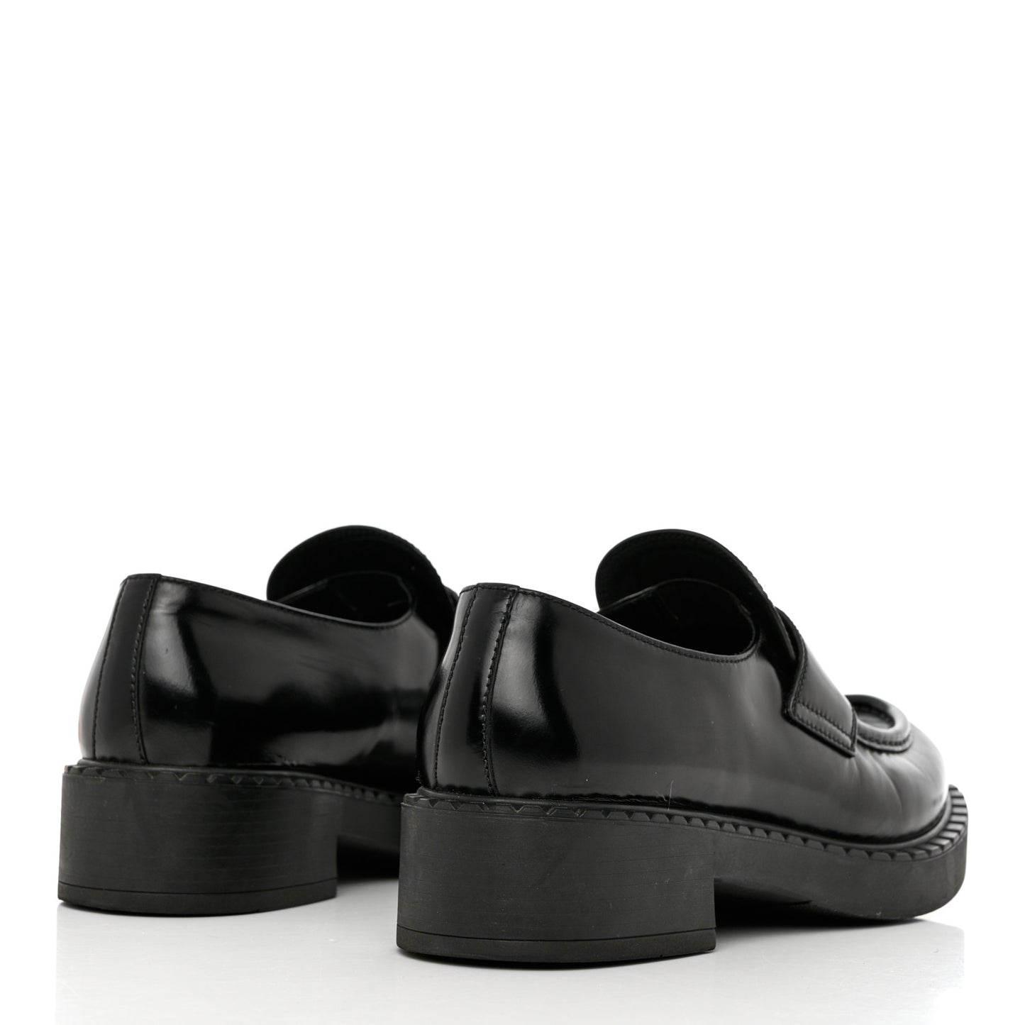 Spazzolato Metal Triangle Logo 50mm Loafers 40.5 Black
