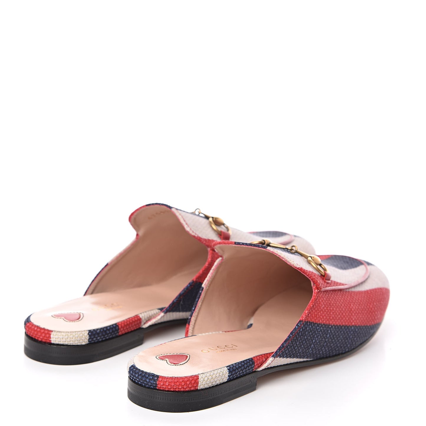 Canvas Sylvie Stripe Womens Princetown Slippers 40 Mystic White Hibiscus Red Maritime