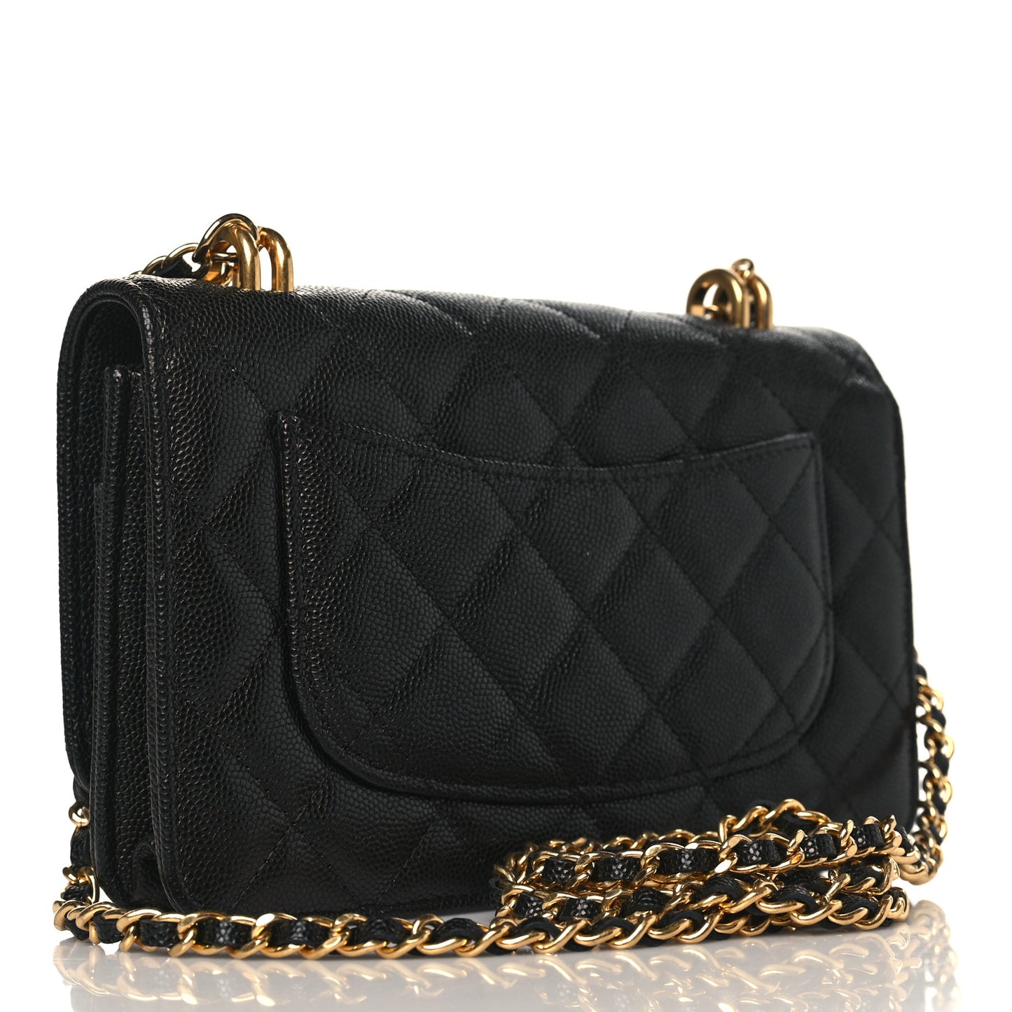 Caviar Quilted Coco First Wallet On Chain WOC Black