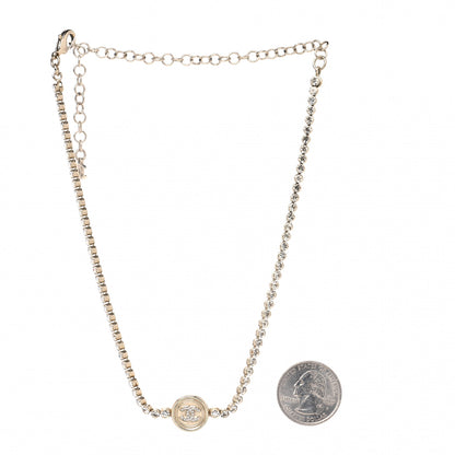 Chanel Crystal CC Chain Short Necklace Gold 2 of 4