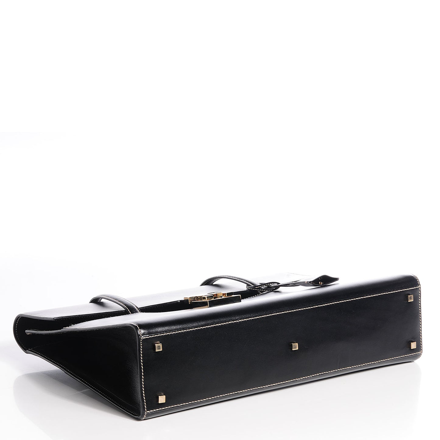 Leather Lady Lock Flap Tote Black